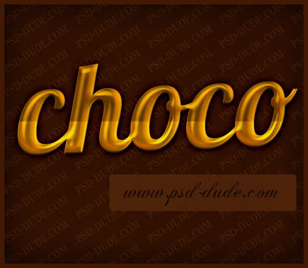 chokolade Photoshop teksteffekt