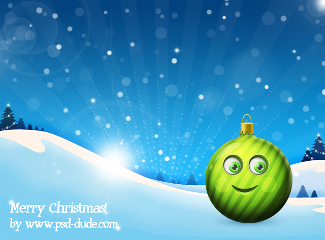 Christmas Globe Cartoon Character in Photoshop