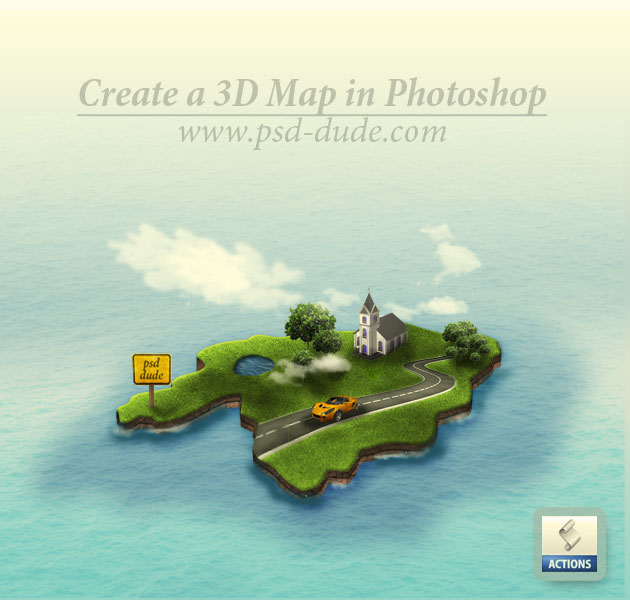 3d map generator photoshop action download