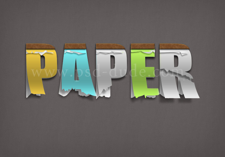 Paper Text Effect Photoshop