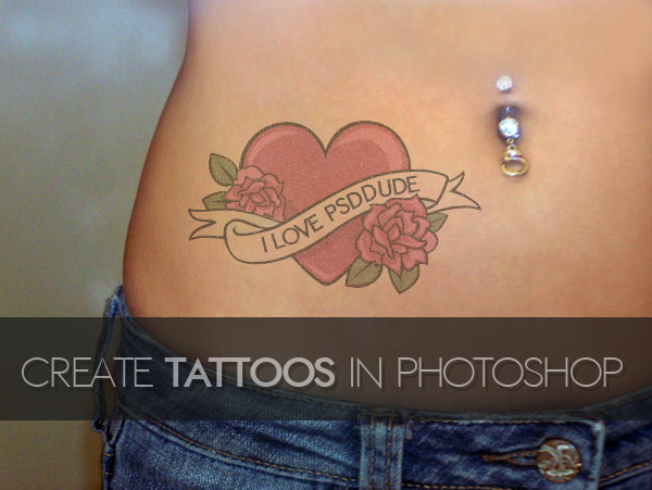 how to photoshop a tattoo tutorial