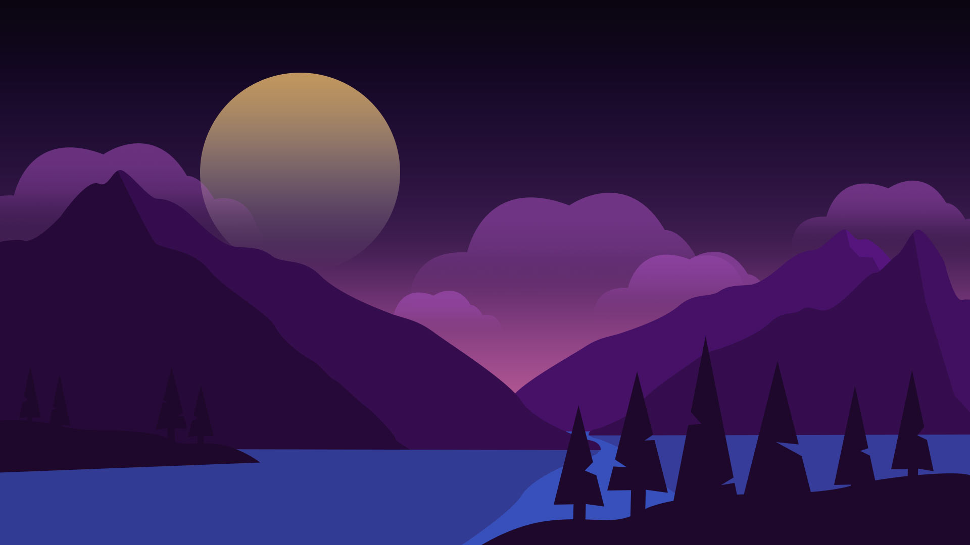 add vector clouds to landscape background