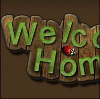 Wood and grass text