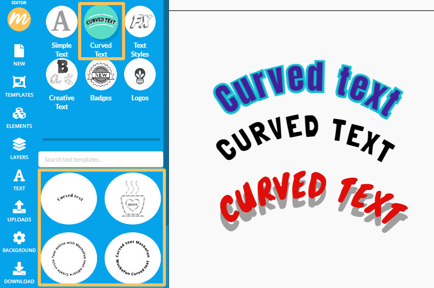 Curved Text Generator: Add curved text to designs