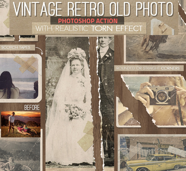 vintage distressed photoshop action download