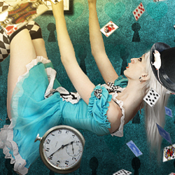 Alice in Wonderland: Falling Playing Cards