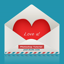 Heart in Envelope Icon Psd Tutorial