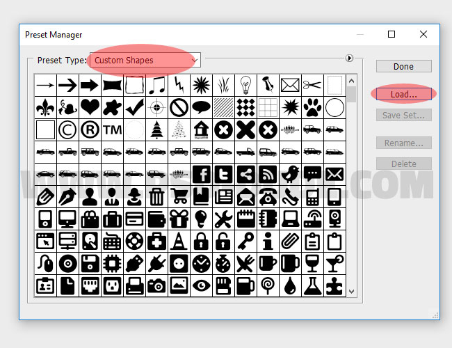 load CSH file in photoshop