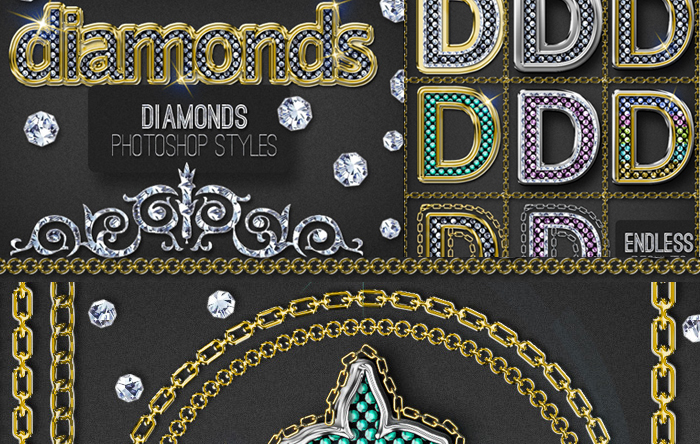 Bling-Bling Diamonds and Gold Photoshop Style Creator