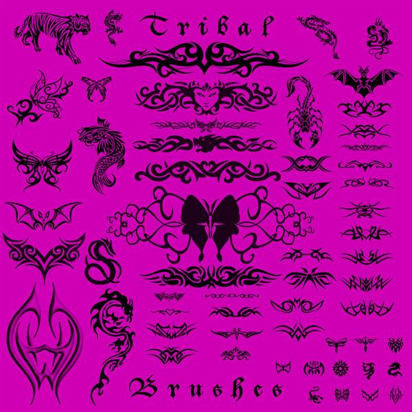 Tribal Tattoo Brushes by seraphshaw photoshop resource collected by 
