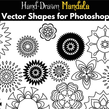 Mandala Flower Vector Shapes for Photoshop psd-dude.com Resources