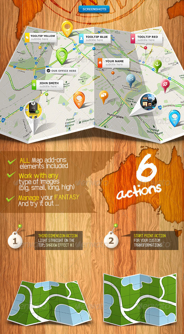 3d map generator photoshop action free download