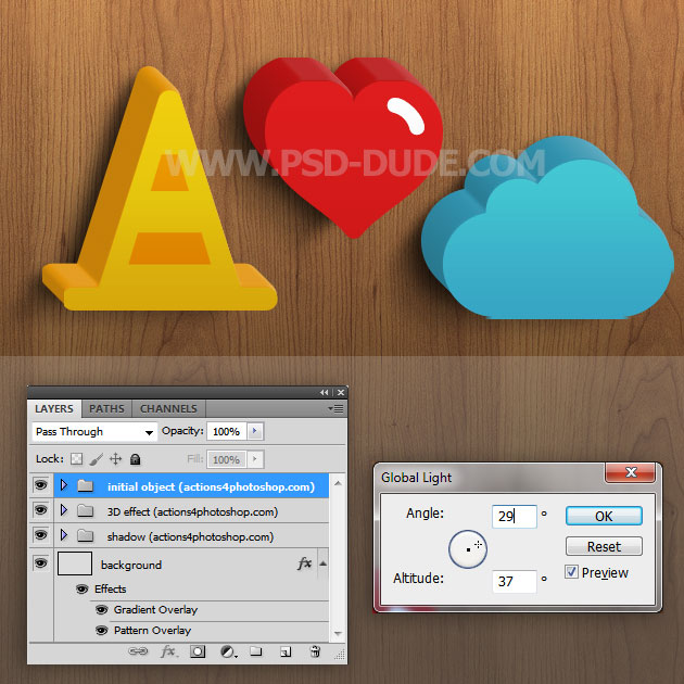 Free 3D Text Photoshop Action | PSDDude