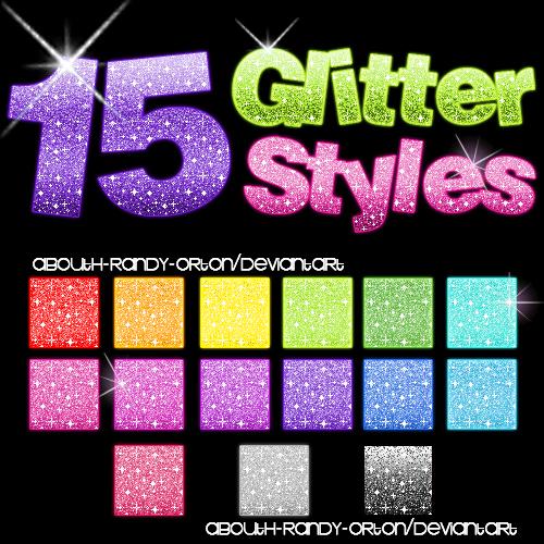 15 Glitter Styles For Photoshop by UnlimitedPatrick photoshop resource collected by psd-dude.com from deviantart