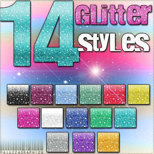 Glitter Styles by LexiVonEerie photoshop resource collected by psd-dude.com from deviantart