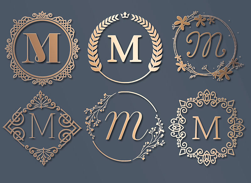 Letter M Monogram Clipart Vector, Letter M Mm Monogram Logo Design