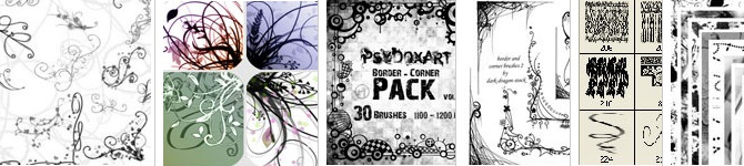 33 Beautiful Border And Corner Brush Sets
