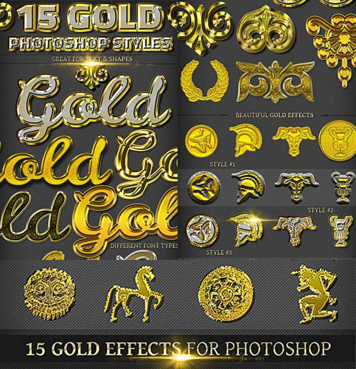gold text style photoshop free download