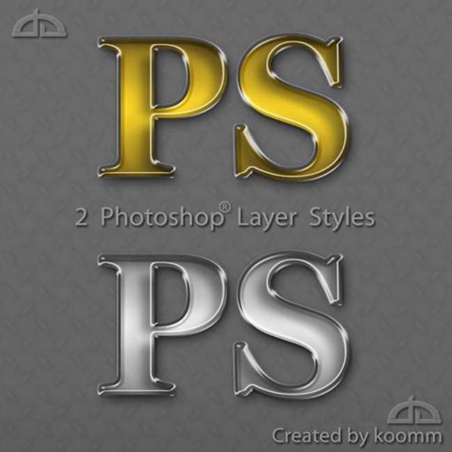 Free Silver And Gold Styles For Adobe Photoshop