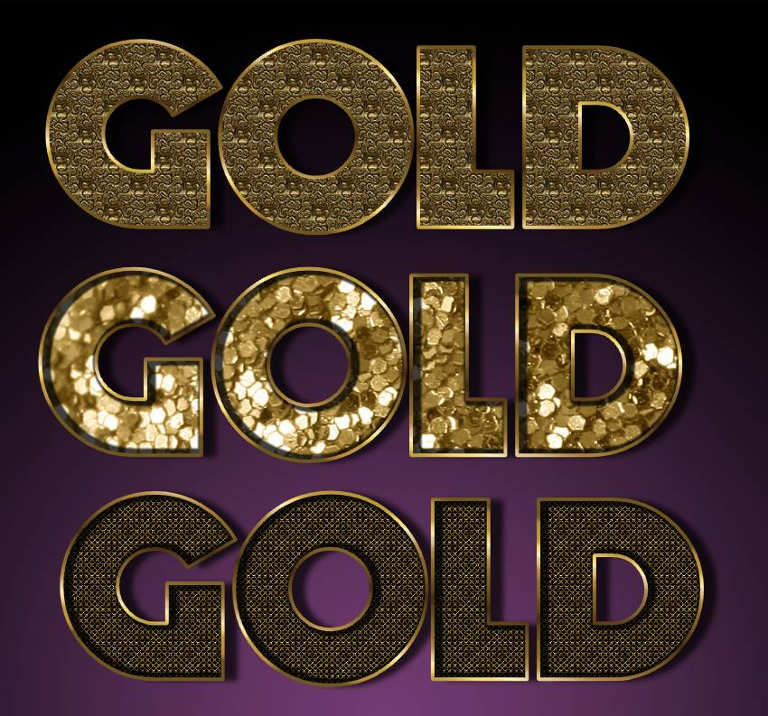 realistic gold layer styles photoshop