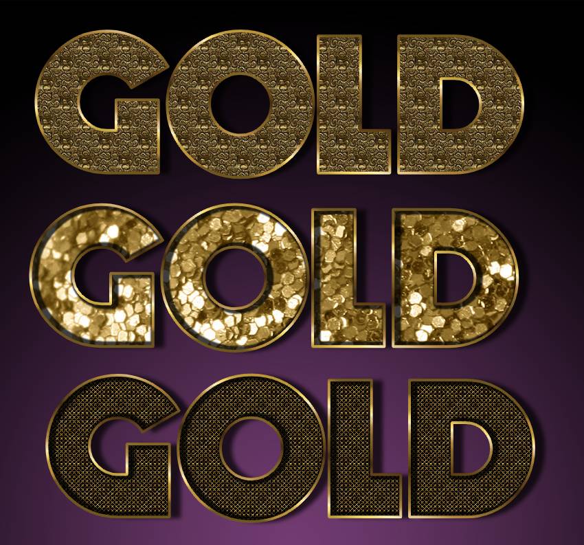 gold photoshop layer style