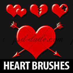 Heart Photoshop Brushes for <span class='searchHighlight'>Valentine</span> Day psd-dude.com Resources
