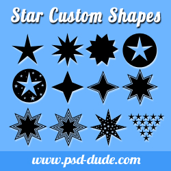 Star Shapes for Photoshop psd-dude.com Resources