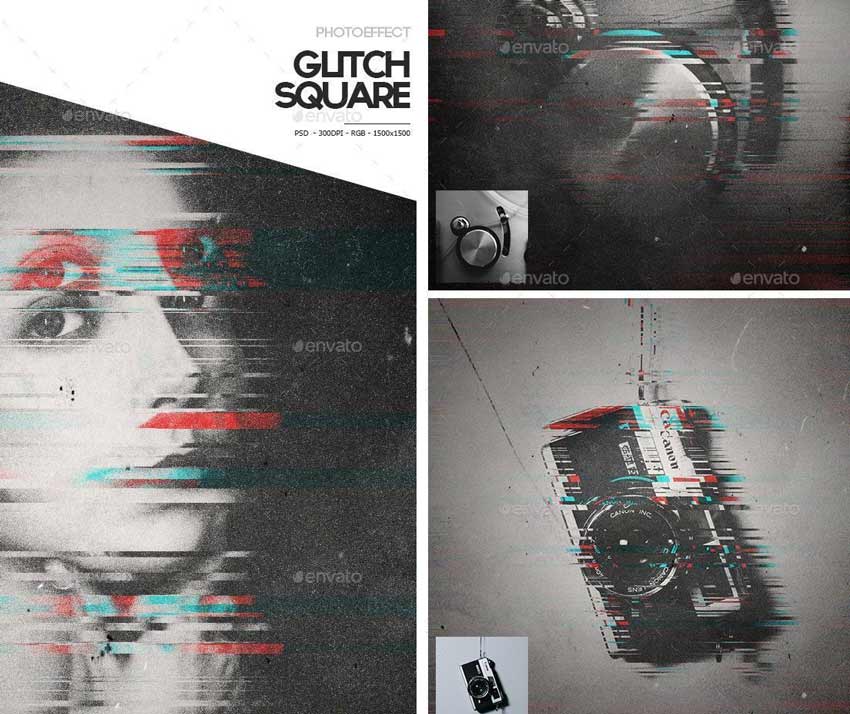 Glitch Photoshop Effect Tutorials Textures Actions Psddude