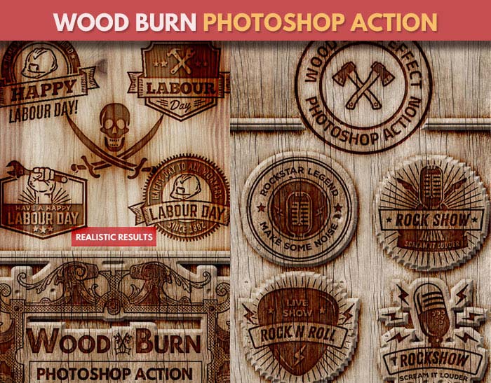 Wood Burn Effect Photoshop Action