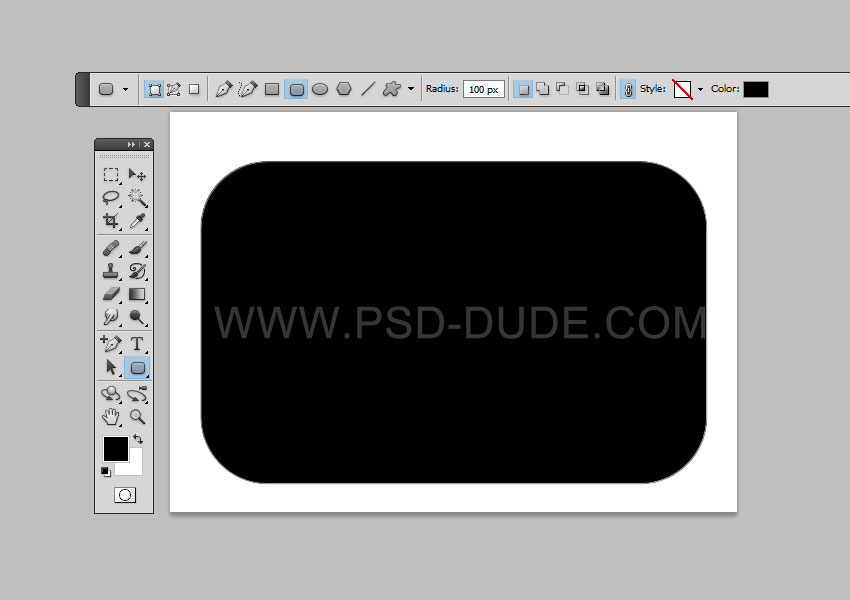 create rounded rectangle photoshop