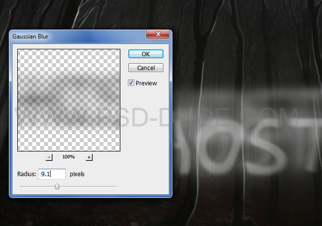 Spoooky Photoshop text effects extra layers Gaussian Blur filter
