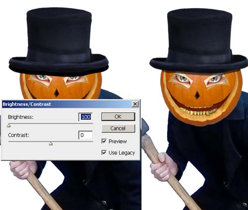 adjust the brightness of the pumpkin hat