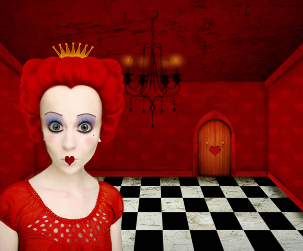 Photoshop Tutorial Red Queen Caricature Photo (Alice in Wonderland)