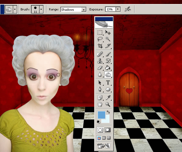 Photoshop Tutorial Red Queen Caricature Photo (Alice in Wonderland)