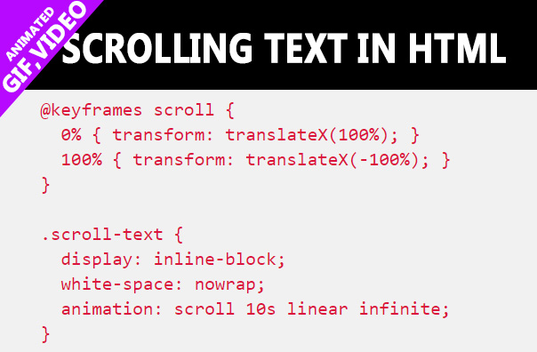 HTML Scrolling Text