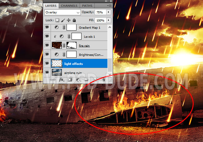 Apocalypse Photoshop Fire Rain Photo Manipulation Tutorial