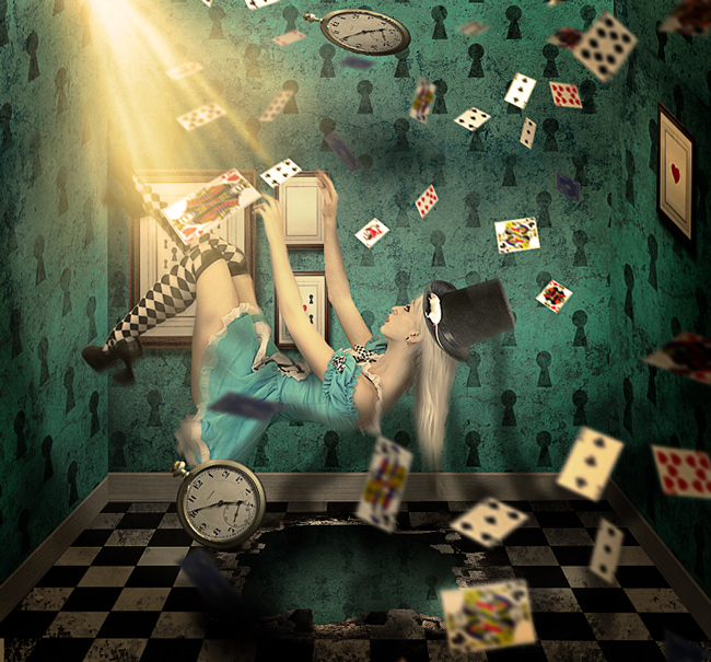 alice in wonderland falling down photoshop tutorial