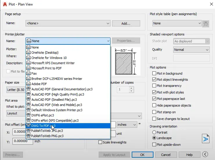 AutoCAD Plot DWG to PDF