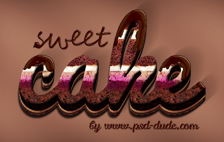 Cream And Chocolate Cake Photoshop Text Effect