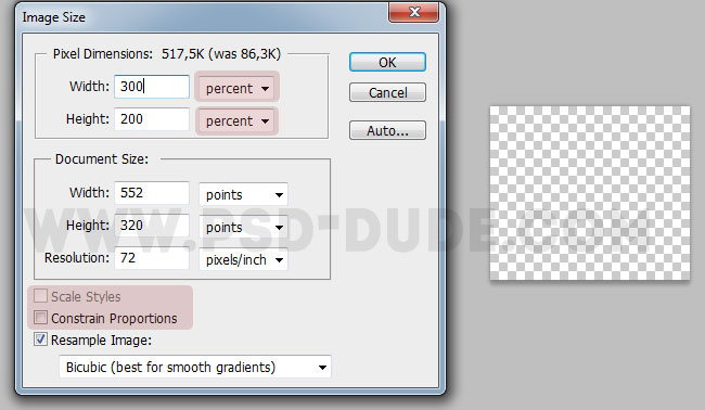 scale image in photoshop