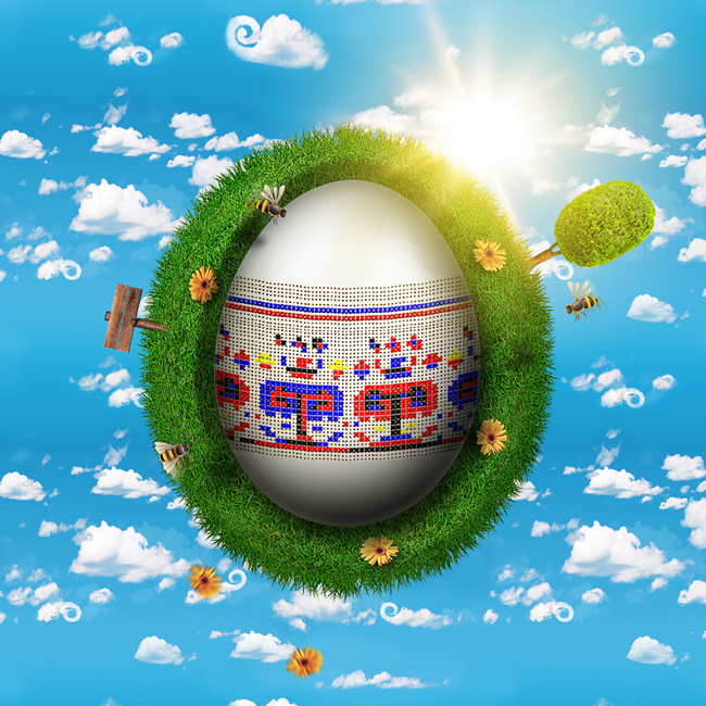 Create a Cute Easter Grass Planet in Photoshop