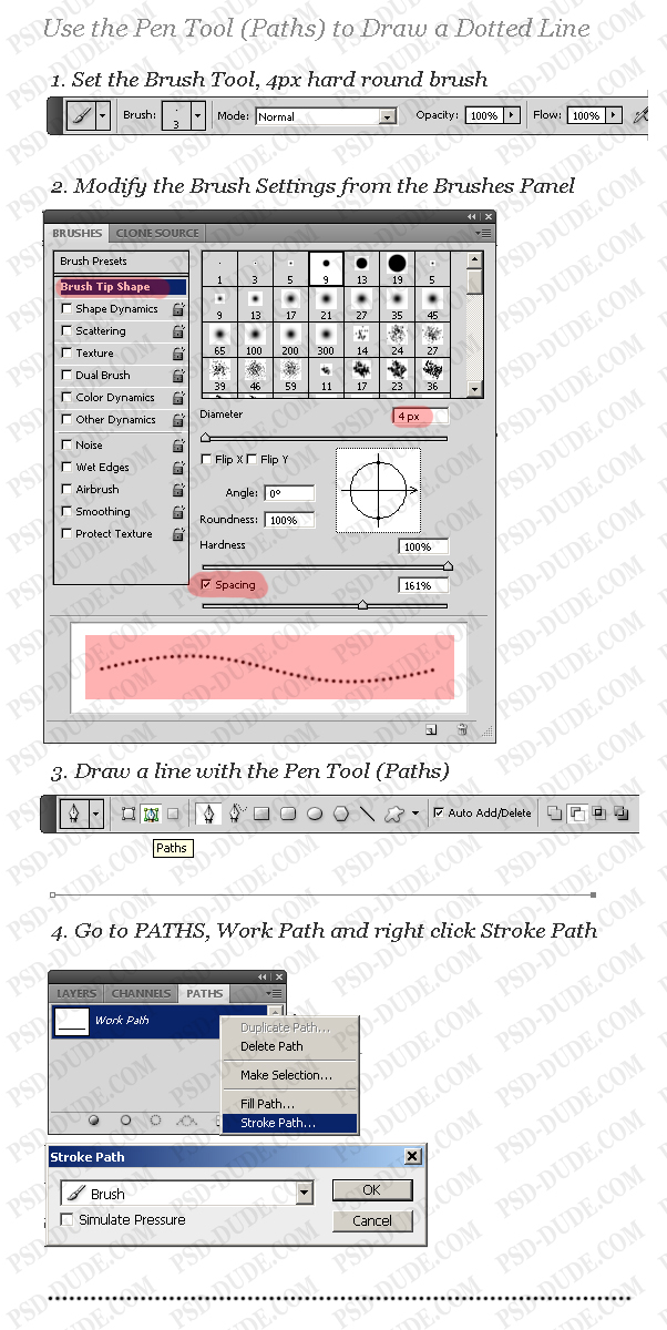 dotted line Photoshop