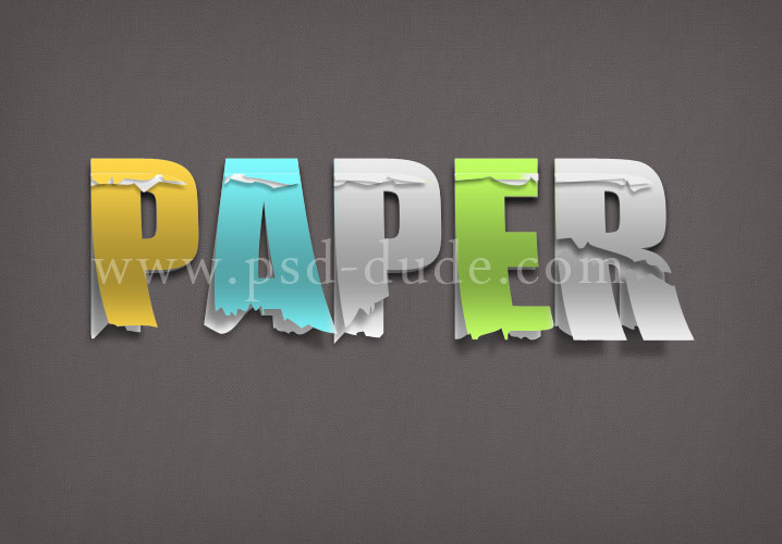 Paper Text Effect Photoshop