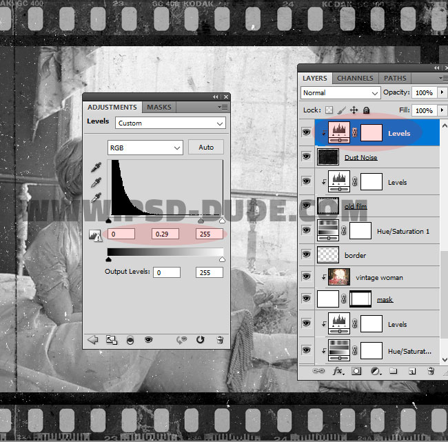 Create an Old Film Effect with Filmstrip Border in Photoshop