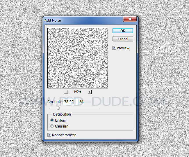 Photoshop Gaussian Noise