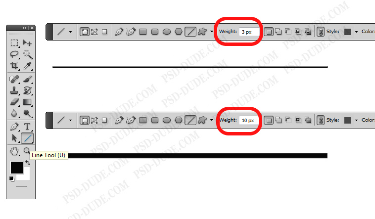 Line Thickness Photoshop
