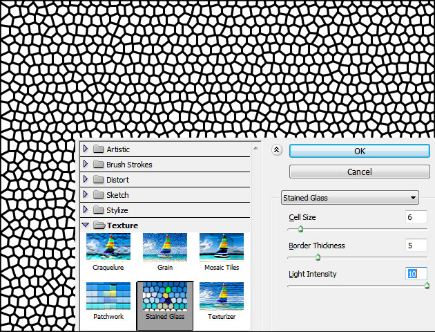 Photoshop Stained Glass Filter Effect