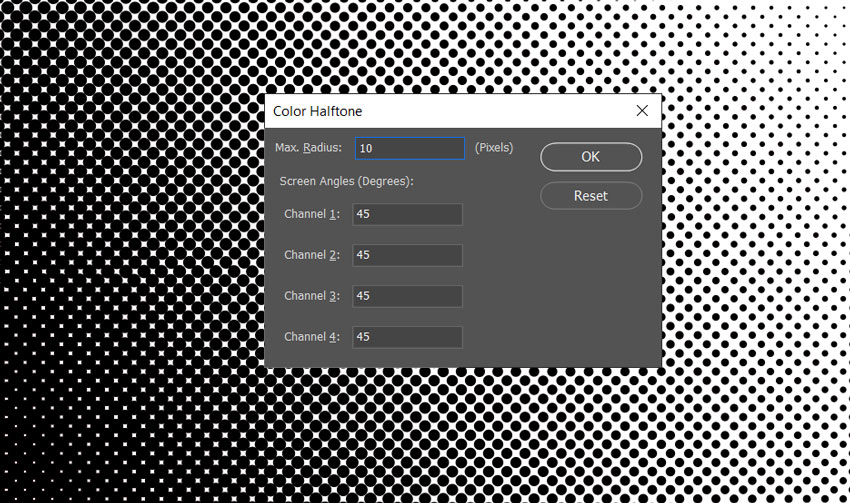 Color Halftone Gradient Settings Photoshop