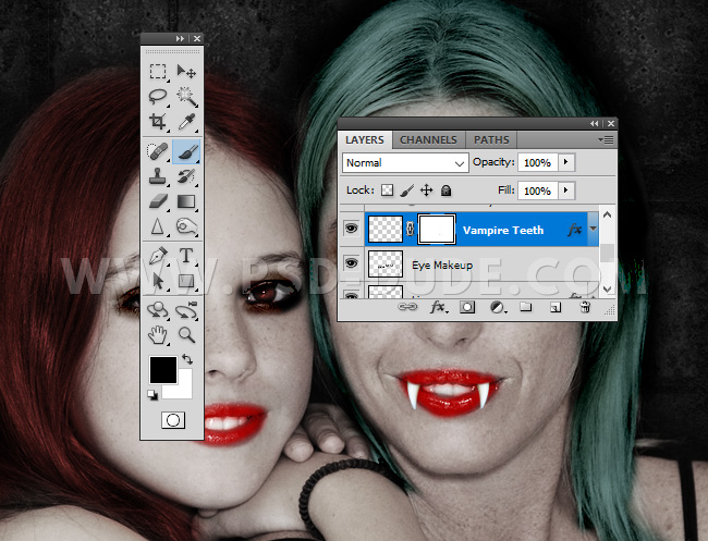 photoshop mask vampire teeth