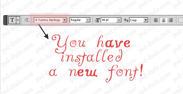 Adding font in Photoshop